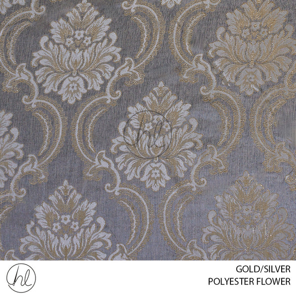 POLYESTER FLOWER 913 (GOLD/SILVER) (280CM WIDE) PER M
