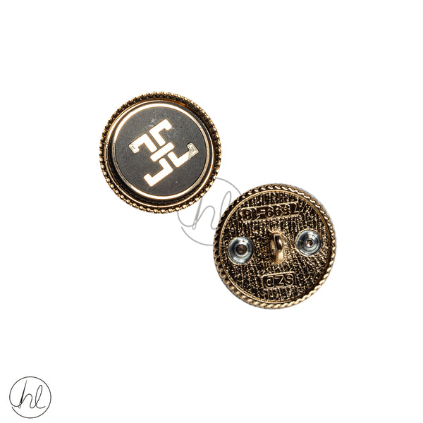 Buttons Fancy  (15mm)	(Blk/Gold)