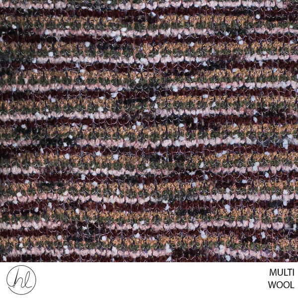 TWEED WOOL FABRIC (51) MULTI (150CM) PER M