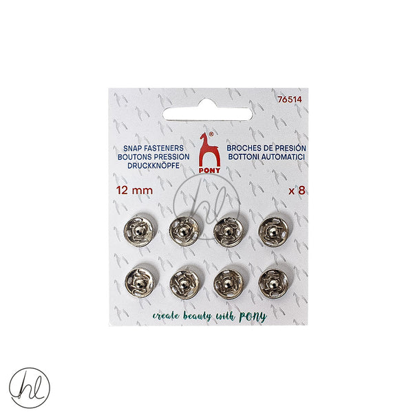 Pony Press Studs 3/12mm Silver  Free