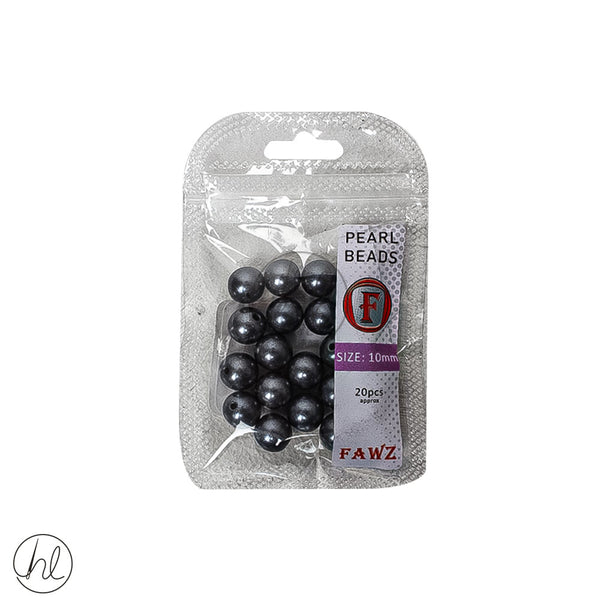 Beads Pearl 10mm Charcoal  Free