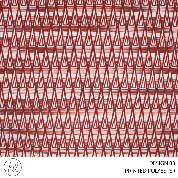 PRINTED POLYESTER MOKA (86) MAROON (150CM) PER M