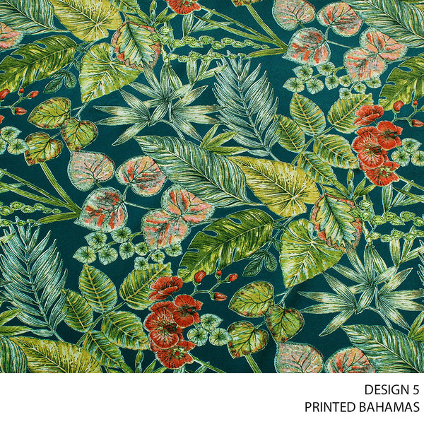 PRINTED BAHAMAS 140CM GOLD/RED ROLL ROLL 001