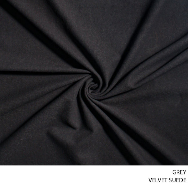 VELVET SUEDE 140CM WIDE GREY ROLL ROLL 001