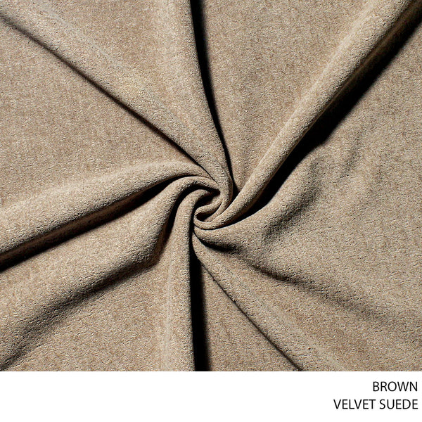 VELVET SUEDE 140CM WIDE PER M BROWN ROLL ROLL 001