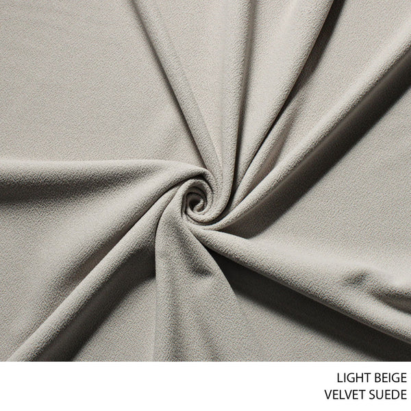 VELVET SUEDE 140CM WIDE L/BEIGE ROLL ROLL 001