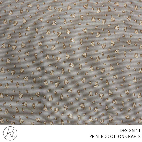 COTTON CRAFTS STARS PRINTED FABRIC BROWN ROLL ROLL 001