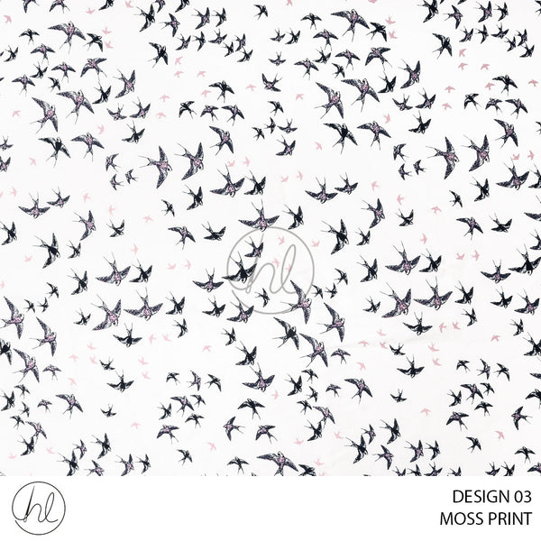 Moss Print (51) Ivory (Design 03) (Design 02) Per M