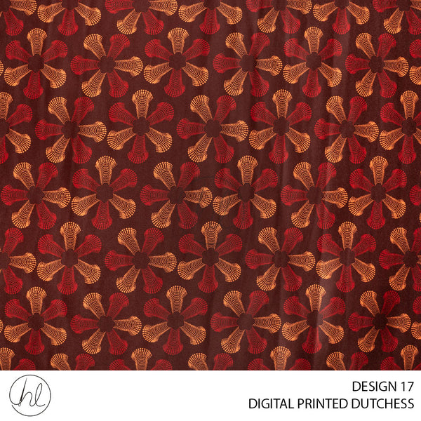 Digital Printed Dutchess Satin (55) Maroon (Design 17) (150cm) Per M