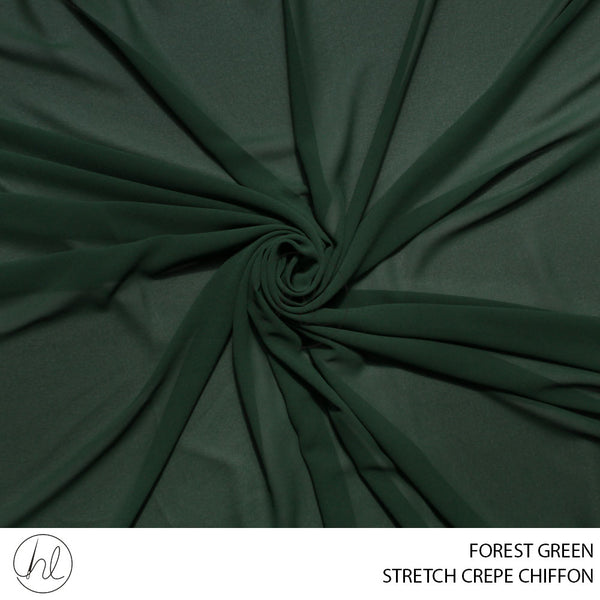 STRETCH CREPE CHIFFON (53) FOREST GREEN (150CM) PER M