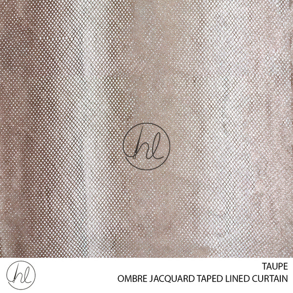 TAPED LINED JACQUARD READY-MADE CURTAIN (OMBRE) (TAUPE) (230X218CM)