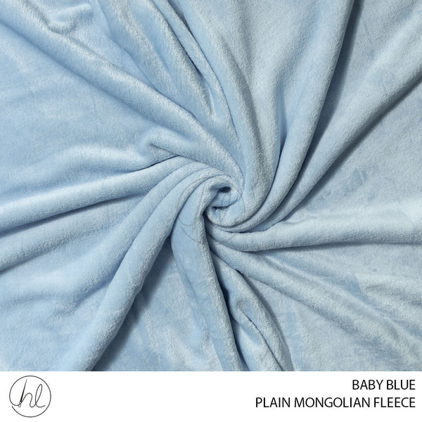 PLAIN MONGOLIAN FLEECE (51) BABY BLUE (150CM) PER M