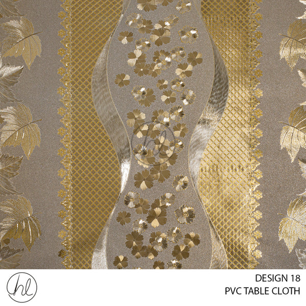 PVC TABLE CLOTH 4626 (DESIGN 18) (GOLD) (140CM WIDE) PER M