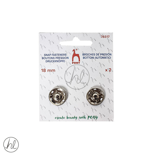 Pony Press Studs 10/18mm Silver  Free