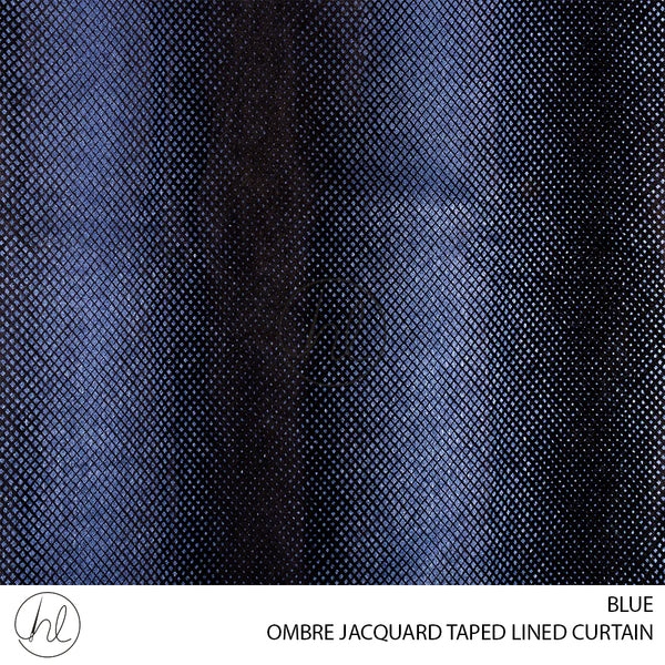 TAPED LINED JACQUARD READY-MADE CURTAIN (OMBRE) (BLUE) (230X218CM)