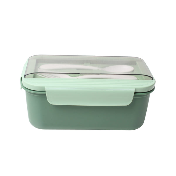 LUNCHBOX WITH SPOON & FORK GREEN FREE