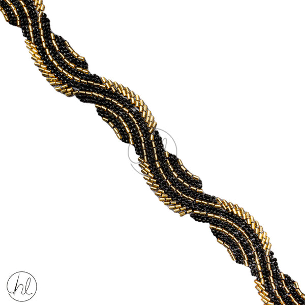 Braid Fancy (3cm) (Black/Gold)