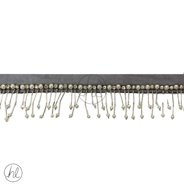 Fringe Beaded (4cm) (Black/White)