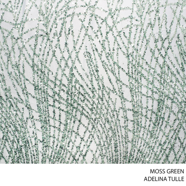 ADELINA EVENINGWEAR M FABRIC 140CM MOSS GREEN ROLL ROLL 001