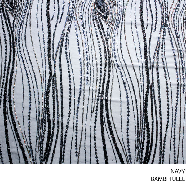 BAMBI FABRIC 140CM NAVY ROLL ROLL 001