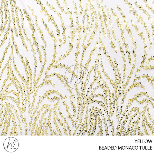 BEADED MONACO TULLE (781) YELLOW (130CM) PER M