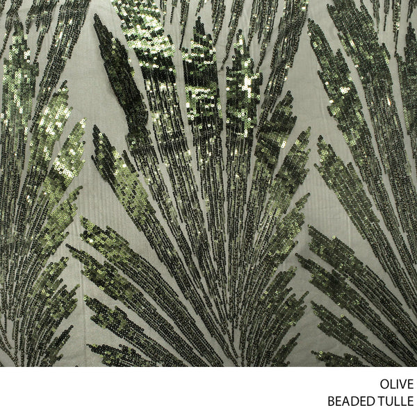 TULLE BEADED OLIVE ROLL ROLL 001