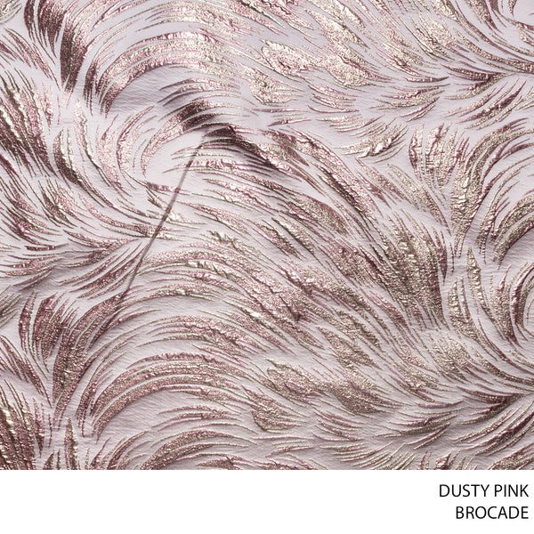 BROCADE FABRIC 140CM DUSTY PINK ROLL ROLL 001