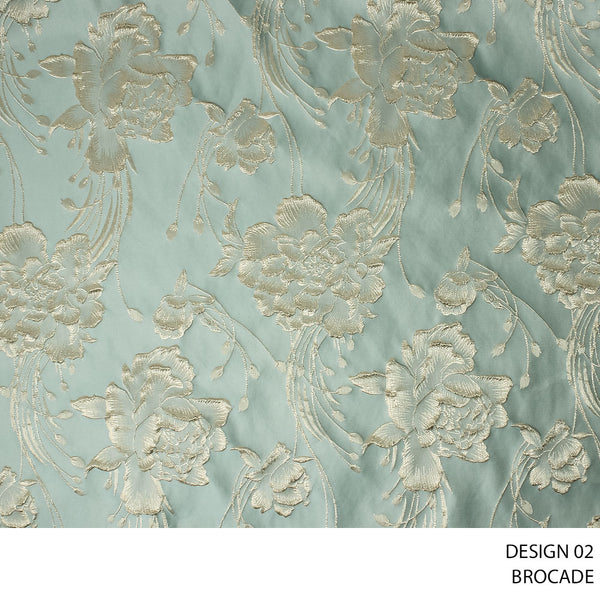 BROCADE FABRIC 140CM SAGE ROLL ROLL 001