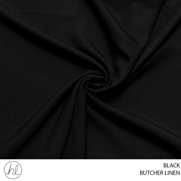 Butcher Linen (781) Black (150cm) Per M