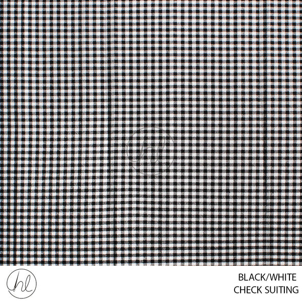 CHECK SUITING (55) BLACK/WHITE (150CM) PER M