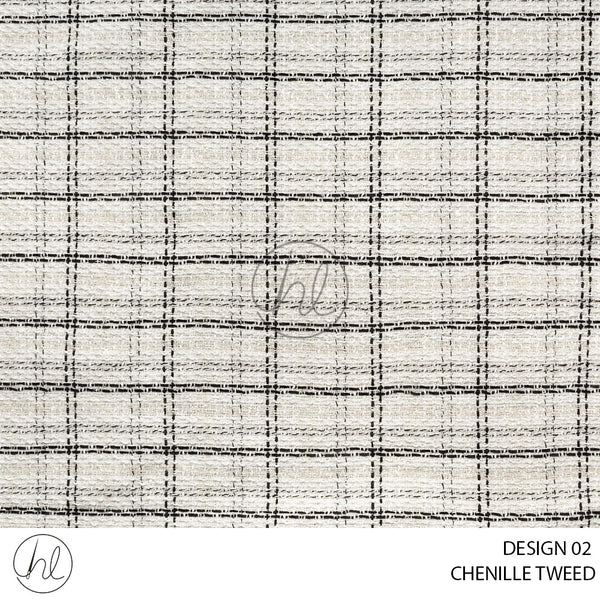 Chenille Tweed (56) White (Design 02) (140cm) Per M