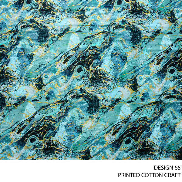 COTTON CRAFT DIGITAL FABRIC AQUAMARINE ROLL ROLL 003