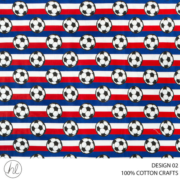 COTTON CRAFTS PRINTED FABRIC SOCCER BALLS  RED ROLL ROLL 001