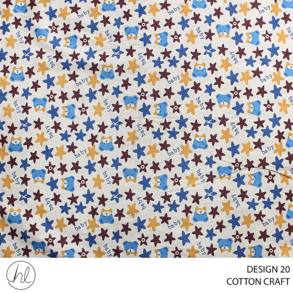 COTTON CRAFT BABY STARS PRINTED FABRIC CREAM ROLL ROLL 001