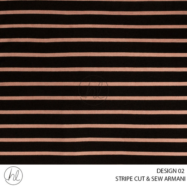 Stripe Cut & Sew Armani (56) Brown Design 02) (150cm) Per M