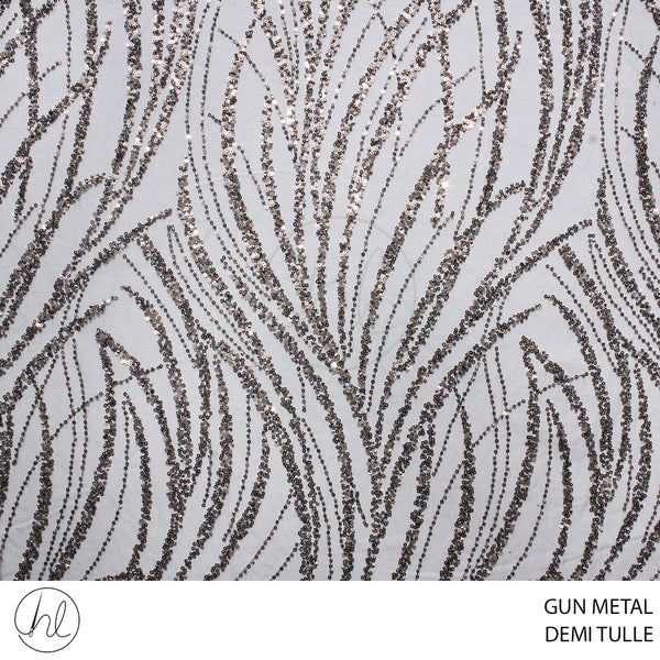 TULLE DEMI FABRCI 140CM GUN/METAL ROLL ROLL 001