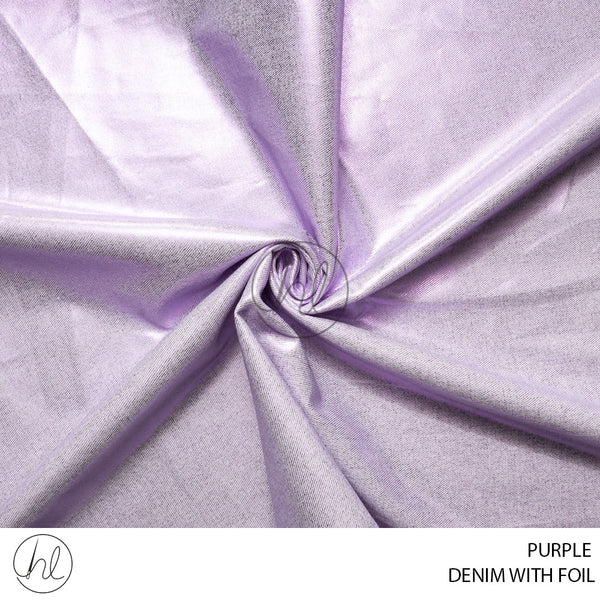 Denim With Foil (51) Purple (150cm) Per M