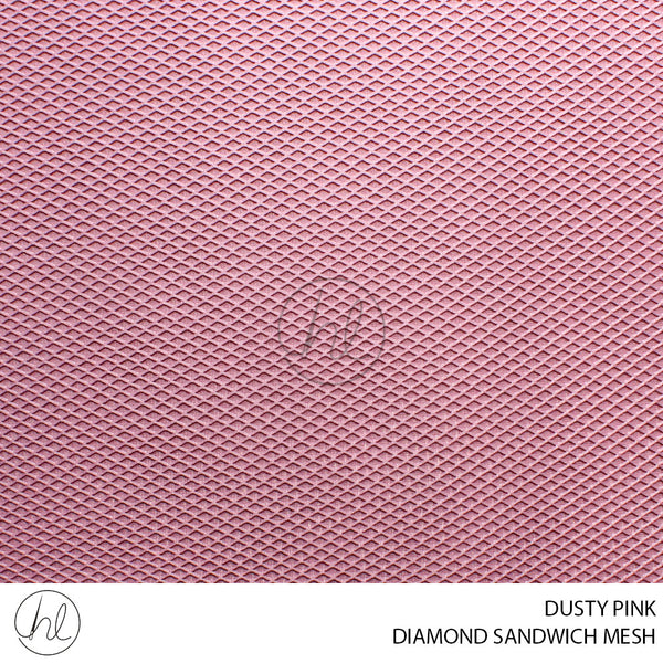 DIAMOND SANDWICH MESH (781) DUSTY PINK (150CM) PER M
