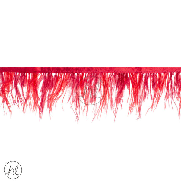 2 TONE FEATHER TRIMMINGS (RED) PER M
