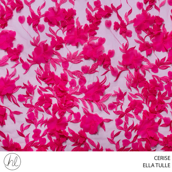 TULLE ELLA FABRIC 130CM CERISE ROLL ROLL 001