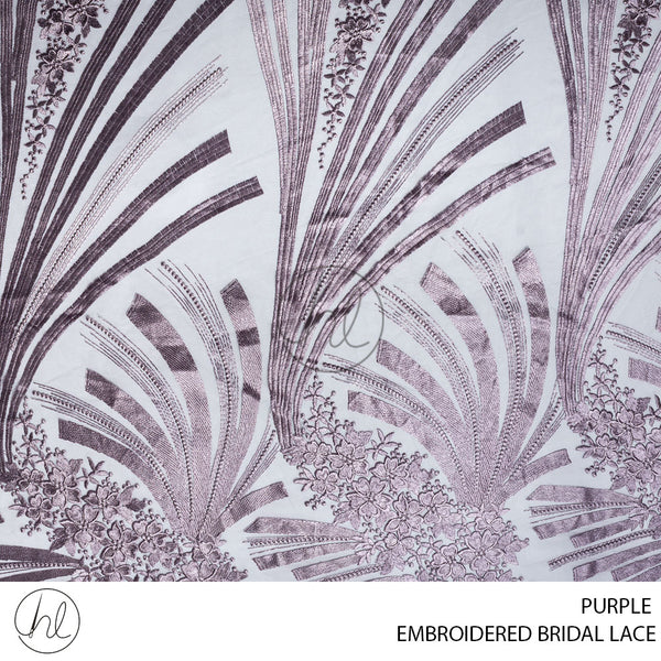 Embroidered Bridal Lace (56) Purple (140cm) Per M