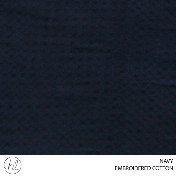 Embroidered cotton (51) navy (150cm) per m