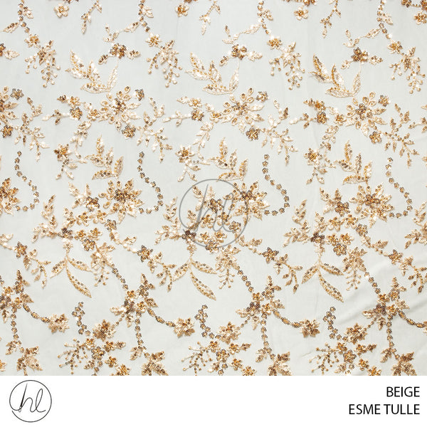 Esme Tulle (53) Beige (Design 02) (140cm) Per M