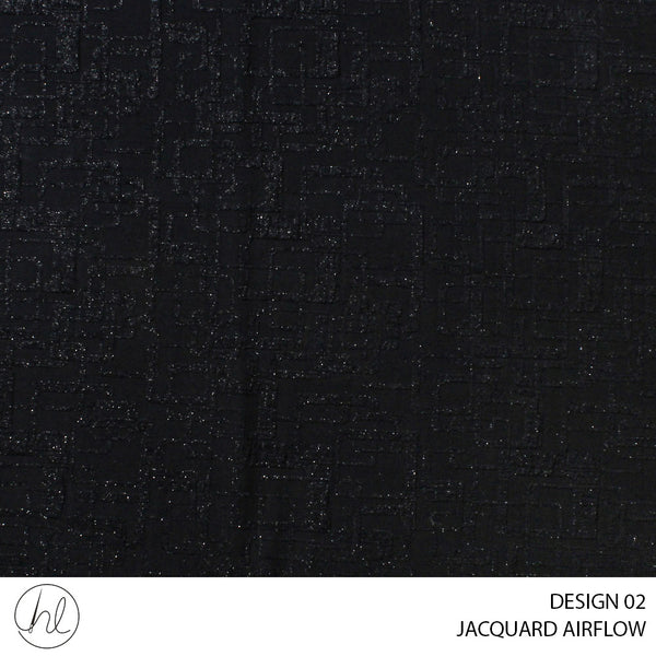 JACQUARD AIRFLOW (DESIGN 02) BLACK (160CM) PER M