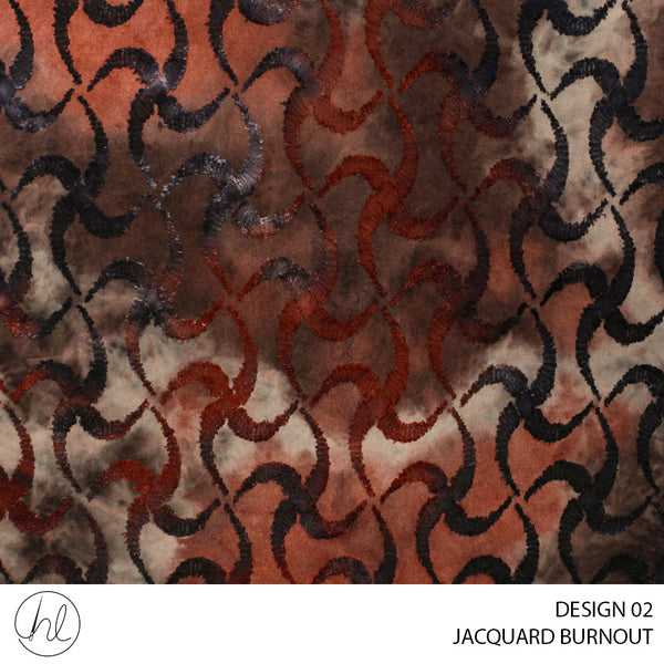 Jacquard Burnout  (51) Rust (150cm) Per M