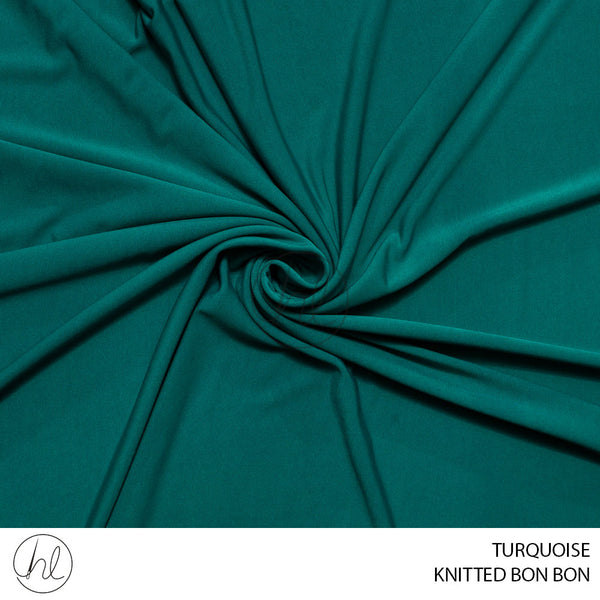 Knitted bon bon (55) turquoise (150cm) per m