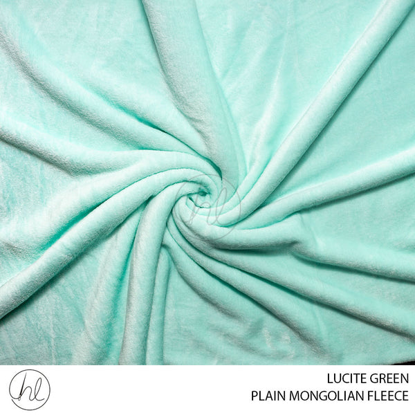 PLAIN MONGOLIAN FLEECE (51) LUCITE GREEN (150CM) PER M