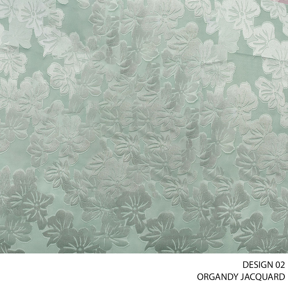 ORGANDY JACQUARD FABRIC 150CM MINT ROLL ROLL 001 – Habby And Lace