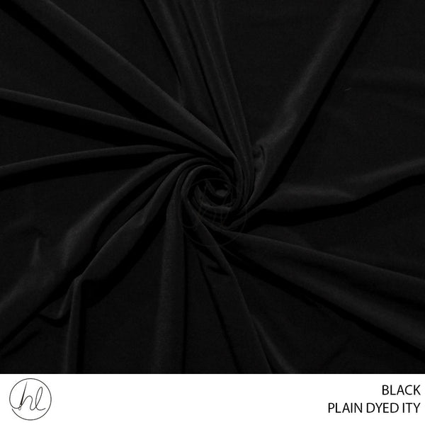 PLAIN DYED ITY (56) BLACK (150CM) PER M