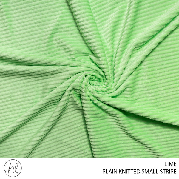 PLAIN KNITTED SMALL STRIPE (3412) LIME (150CM) PER M